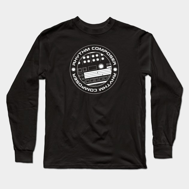 909 Drum Machine Circle Long Sleeve T-Shirt by Atomic Malibu